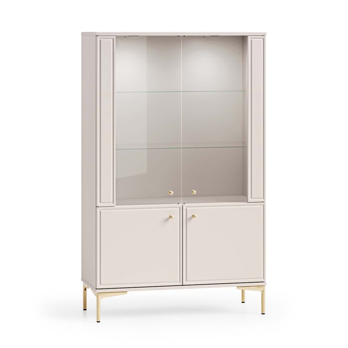 Vaisselier 4 portes Petits-meubles - Sélène - 92 x 40 x 149cm - Cachemire