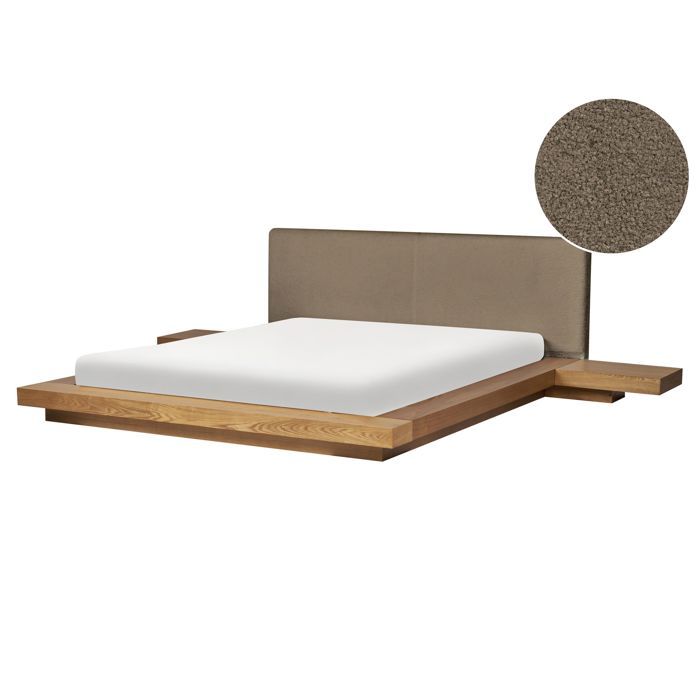 Lit avec sommier Bouclé ZEN 160 x 200 cm Frêne naturel Lit avec sommier Bouclé ZEN 160 x 200 cm Frêne naturel