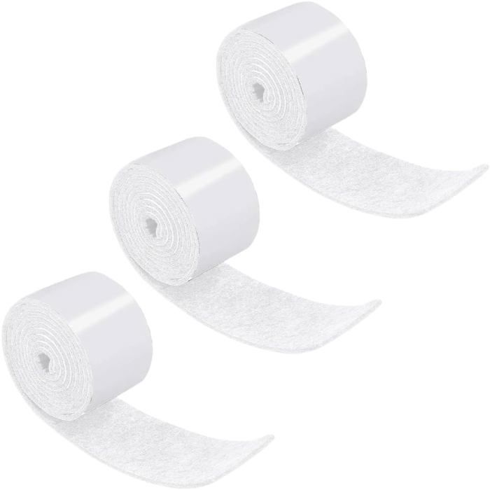Feutrine Autocollante Blanc 100 * 2Cm Patins En Feutre Auto-Adhésifs 3 Rouleaux Découpe Libre De Toute Taille Ou Forme Feutr[AT137]