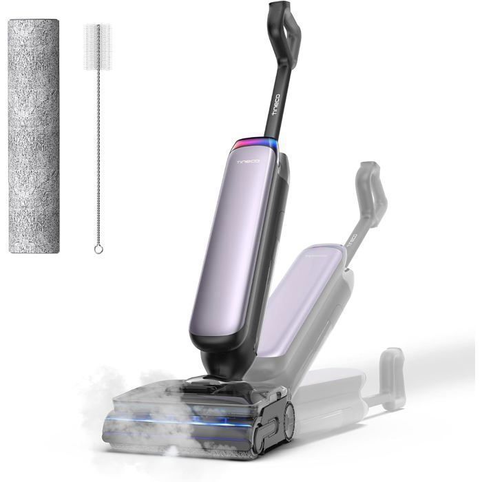 Tineco Floor One S9 Artist Boost Steam Aspirateur Laveur ReverseScrub Vapeur à 230°C 25 kPa FlashDry 5 min jusqu’à 60 min