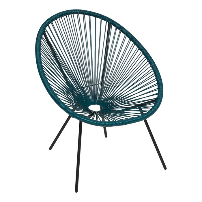 Fauteuil ajouré avec structure en acier Bleu 70x75x85 cm