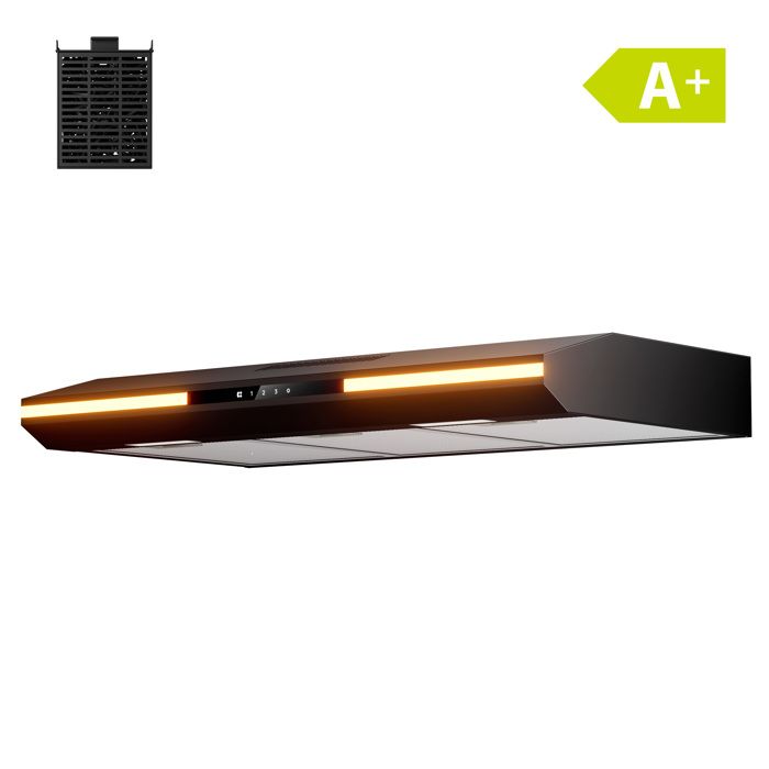 CIARRA Hotte Encastrable 90 cm Tactile A+ 322 m3/h Recyclage