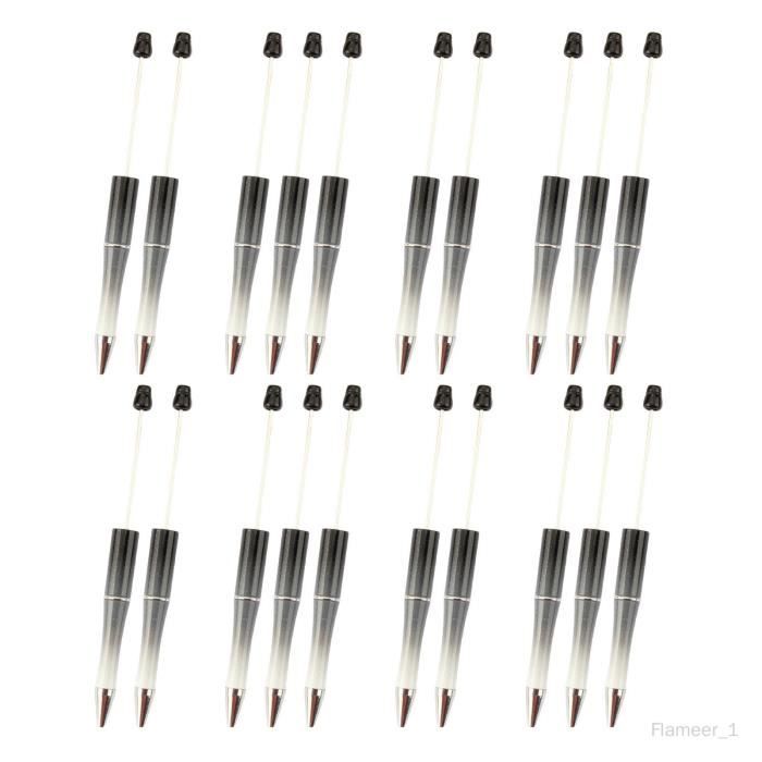 PATIKIL Stylos à Perles, Lot De 30 Stylos à Billes En Plastique à Enfiler, Encre Noire, Créatifs, DIY, Pour Enseignant Bureau Fournitures Artisanales Pour Fête Décorations Faites, Argent