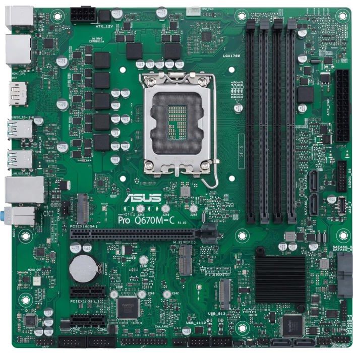 ASUS PRO Q670M C CSM LGA1700 4xDDR5 microATX 6xSATA MB 2xM.2 1xHDMI 2xDP Neuf - vue 4