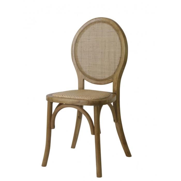 chaise médaillon champêtre bois clair - lot de 4
