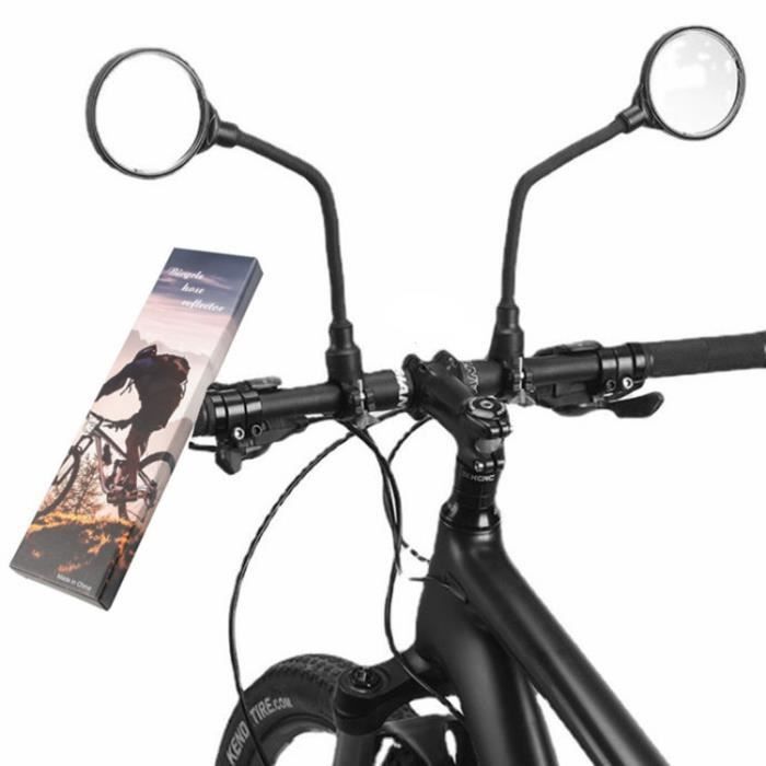 Rétroviseur de vélo réglable - 2 pièces - rotatif à 360° - tube en aluminium et ABS - acrylique - blanc