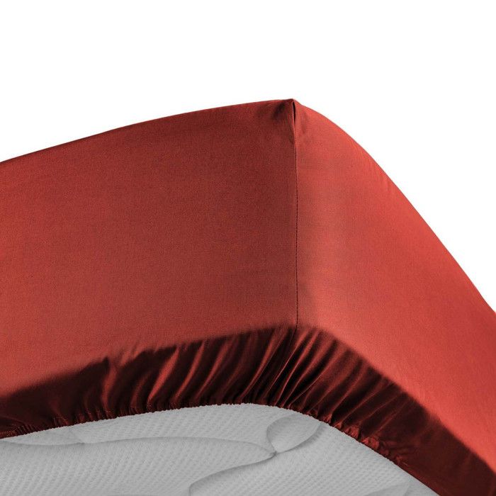 Drap Housse Percaline 160x200cm Tomette Drap Housse Percaline 160x200cm Tomette