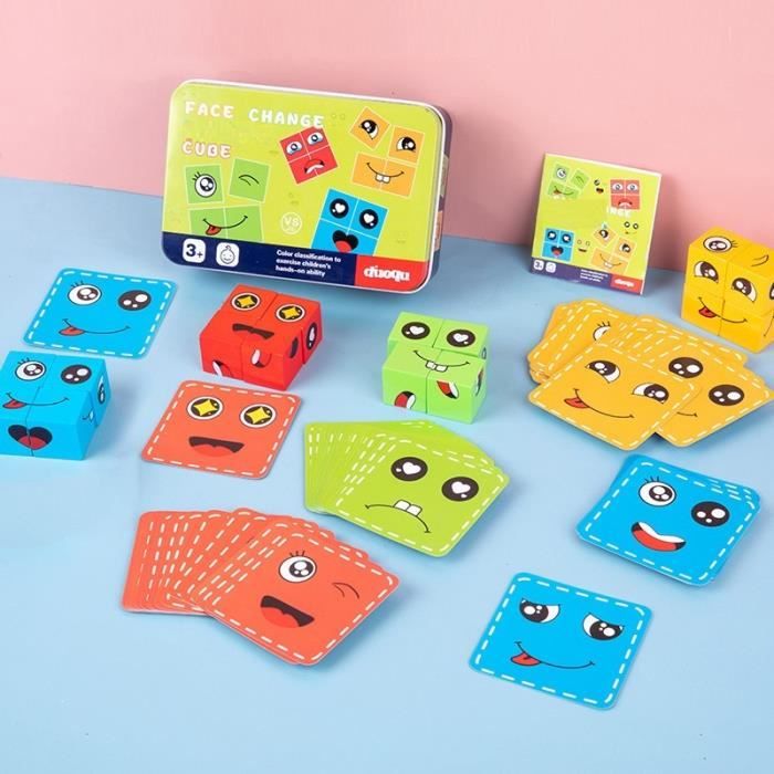 Cube D'activités En Bois 8 En 1 KABENFIS Avec Roues - Labyrinthe à Perles, Engrenages, Puzzles, Boulier, Marcheur - Jouet éducatif - 4
