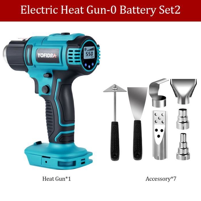 Pistolet Air Chaud Sans Fil Makita 18V - 50-550°C - 5 Buses Incluses - Pour Bricolage