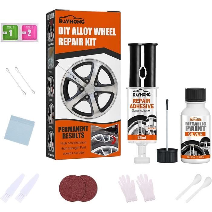 2 boîte Kit de Réparation Jantes Aluminium Mastic Réparation Jantes  Aluminium Réparateur de Rayures de Jantes Réparation - Cdiscount Auto