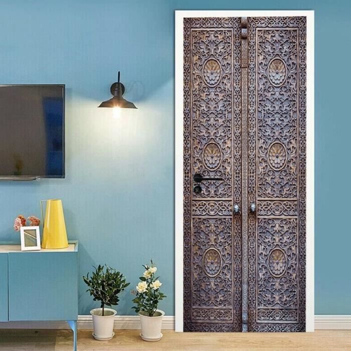 Autocollant Mural Trompe-l'œil Pigeon De Mer - 77x200 Cm, PVC, Pour Porte Ou Mur - Décoration 3D Facile à Poser