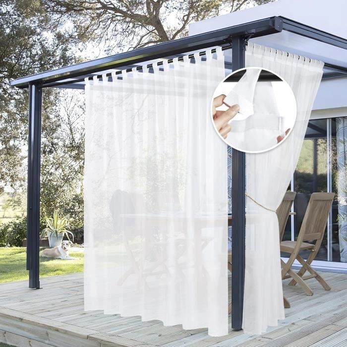 Rideaux Extérieurs En PVC Transparent 2,8x2 M - Imperméables, Avec Fermetures éclair - Pour Pergola, Terrasse - 5