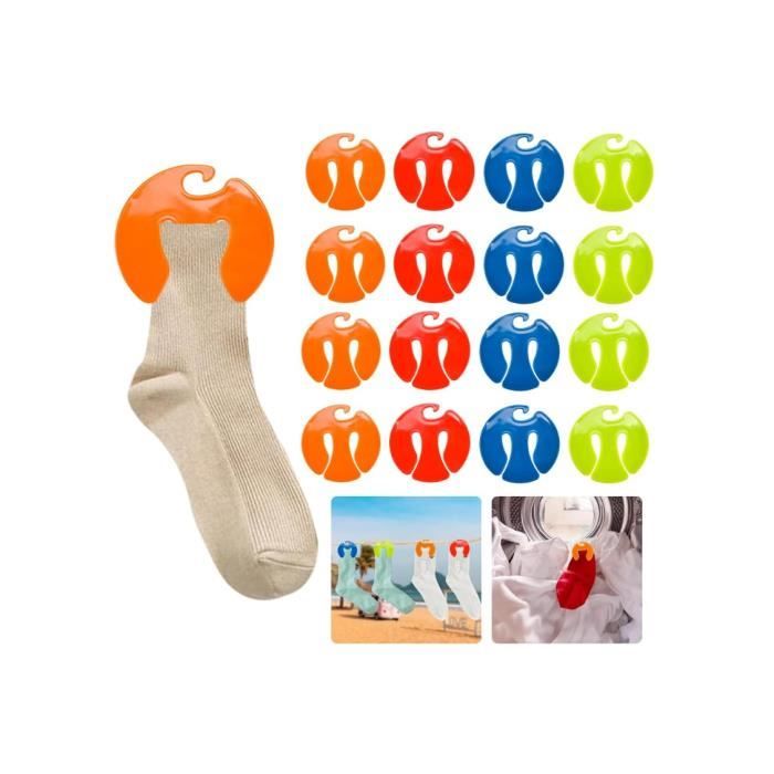 48 pièces Pinces à Chaussettes Clips à Chaussettes avec Crochets de Suspension Pince Chaussettes pour Machine à Laver Pince à Linge