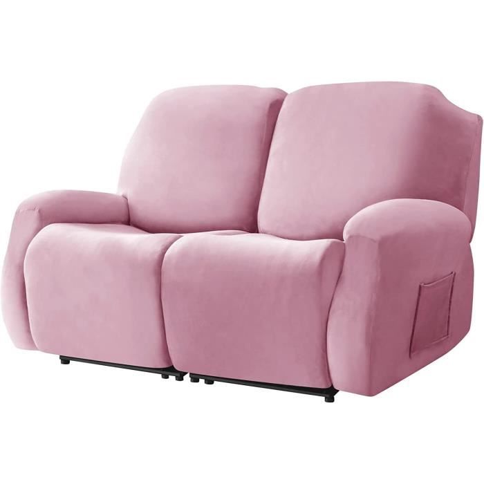 Highdi Housse de Fauteuil Relax Doux Velours Extensible, Housse de Canapé Antidérapante avec Poche Latérale, Protege de Meubles Lavable pour Fauteuil Inclinable (Vert foncé,1 Place