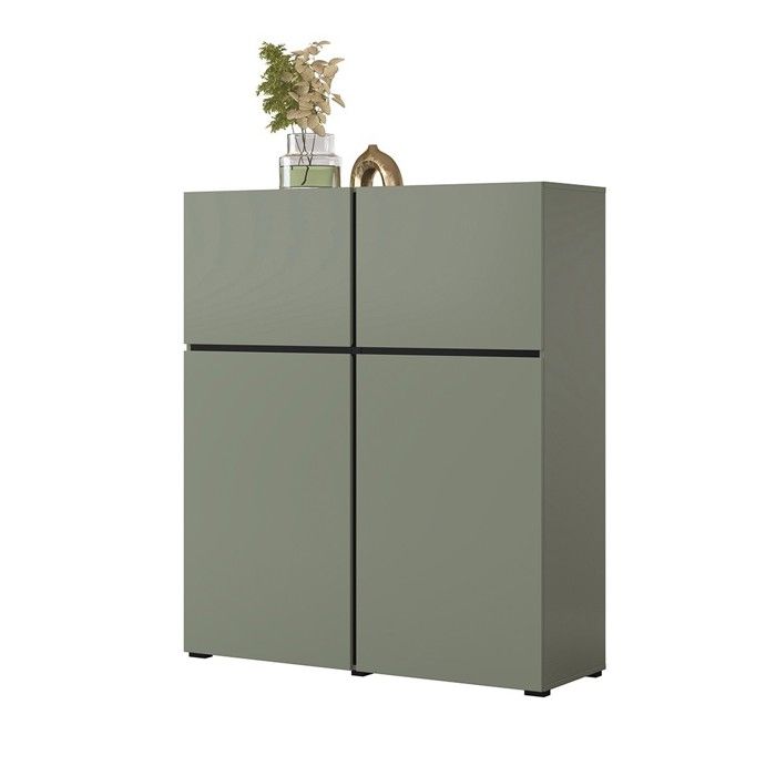Buffet haut coloris vert sauge L120xH140xP40 collection HAVANA. Bahut haut design avec 4 portes. Buffet haut coloris vert sauge L120xH140xP40 collection HAVANA. Bahut haut design avec 4 portes.