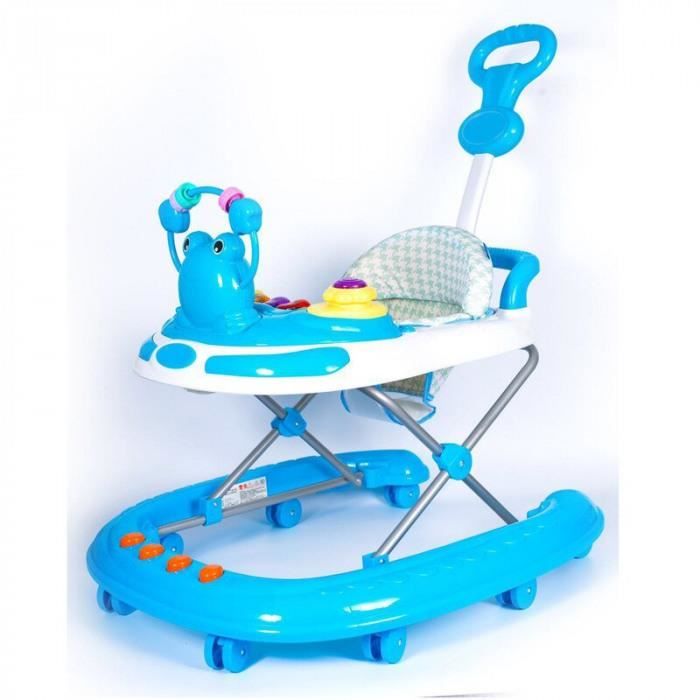 Version Bleu Trotteur Bebe 0 3 Ans Anti Chute Multi Fonctionnel Main Poussoir Boite Pliant Enfants Pas A Voiture 21 Cdiscount Puericulture Eveil Bebe