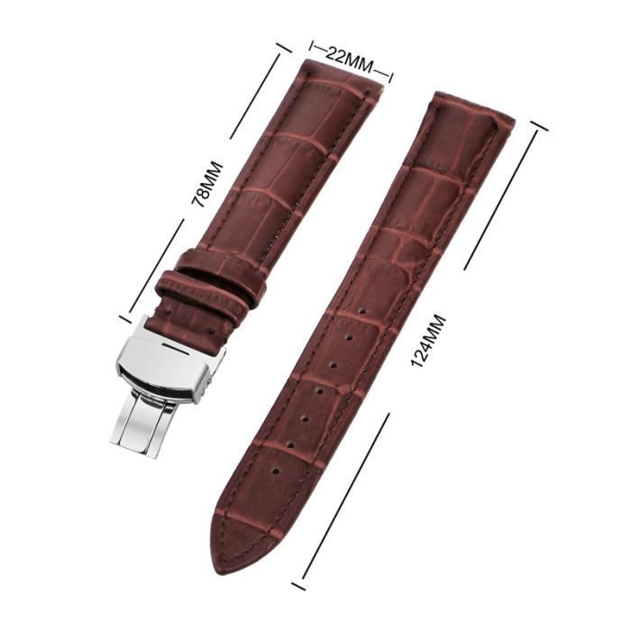 Brun Cuir Veritable Papillon Deployante Fermoir Bracelet 18 22 24mm Remplacement Bracelet Montre Pour Hommes Et Femmes Brown 22mm Achat Vente Bracelet De Montre Soldes Sur Cdiscount Des Le Janvier Cdiscount