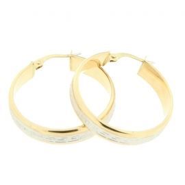 Boucles D'oreilles Créoles En Or Jaune 18 Carats - 2,43g, Fil Plat, Occasion En Parfait état