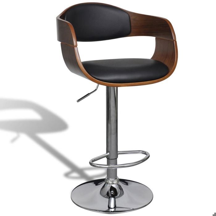 Tabouret de bar cuir synthétique hauteur réglable luxe bois et cuir 1202158/2 Tabouret de bar cuir synthétique hauteur réglable luxe bois et cuir 1202158/2