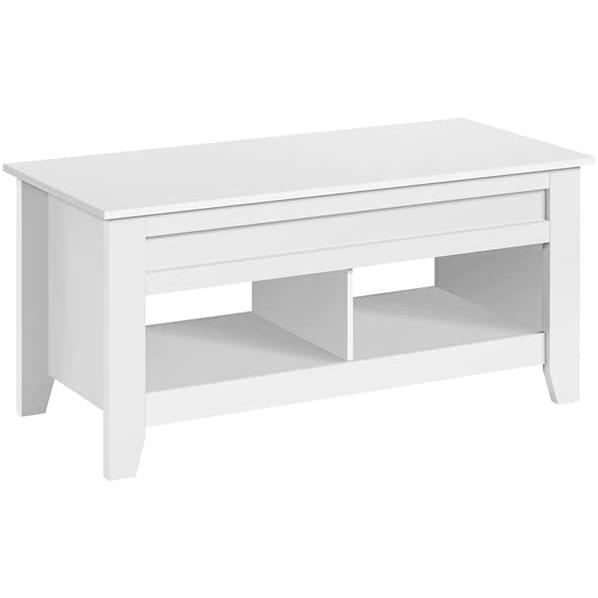 Table Basse Relevable Yaheetech – Bois MDF, Rangements, Moderne, 104 Cm
