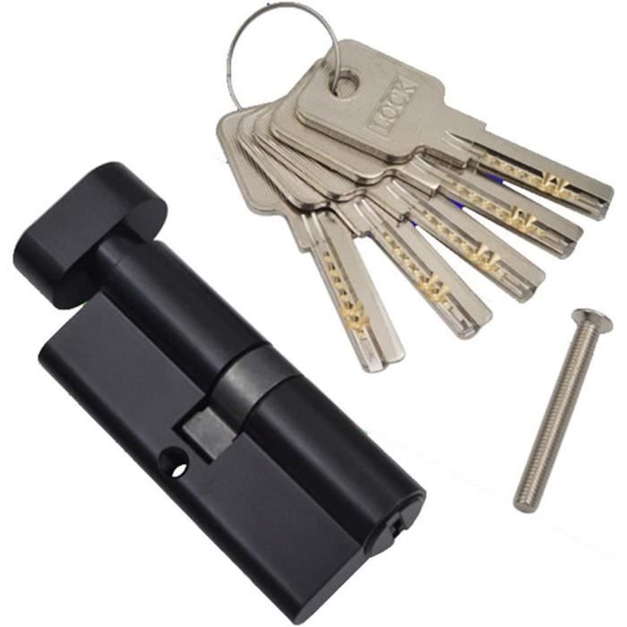 Serrure Cylindrique En Laiton Noir Mat - Häfele - Pour Porte De Cave, Salle Ou Latérale