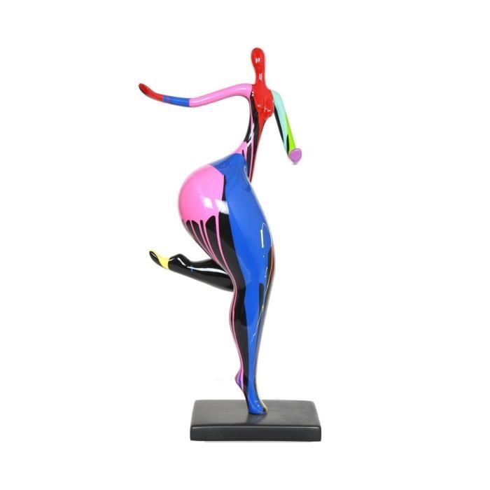 Statue femme design moderne en résine multicolore (Alexia) 78 cm