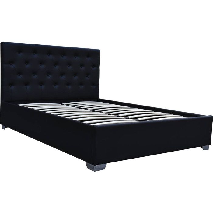 Lit double avec coffre Tino - 160 × 200 cm - Noir