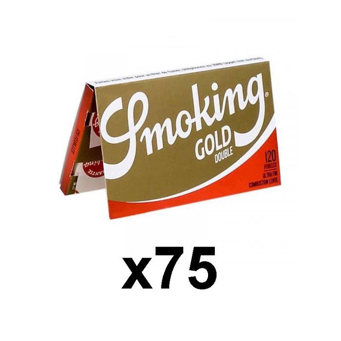 2 boites de 25 Carnets De 120 Petites Feuilles à Rouler Smoking Gold Regular