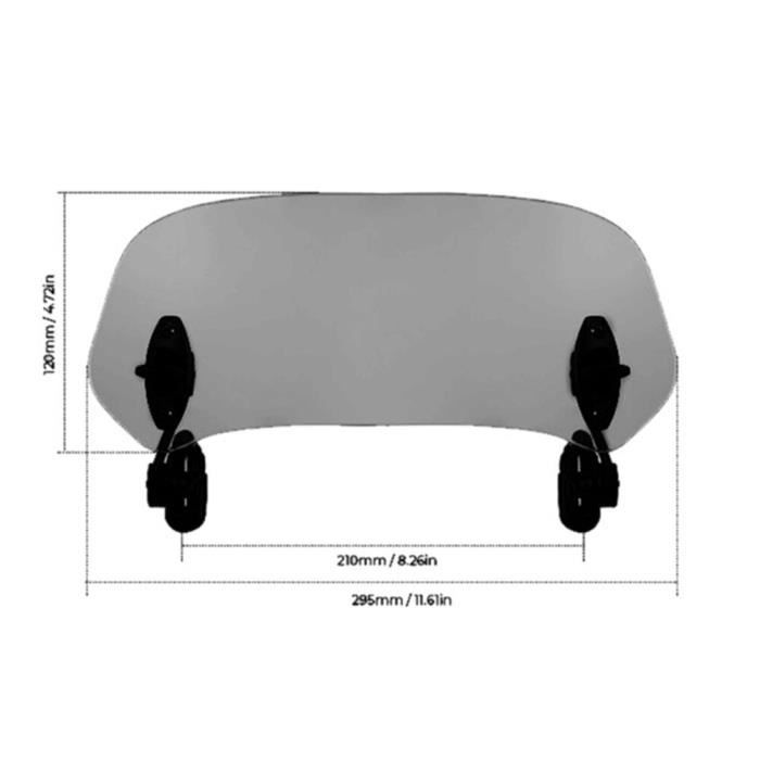 Extension De Pare-Brise Moto Universelle Réglable - Spoiler Transparent à Clips