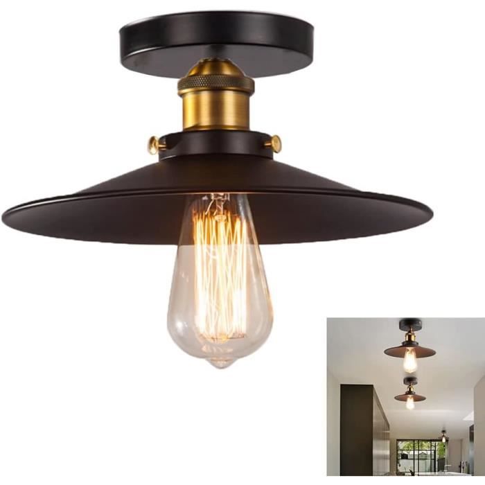 Lampe suspendue avec 3 porte-lampes E27 noir métal Lampe suspendue avec 3 porte-lampes E27 noir métal