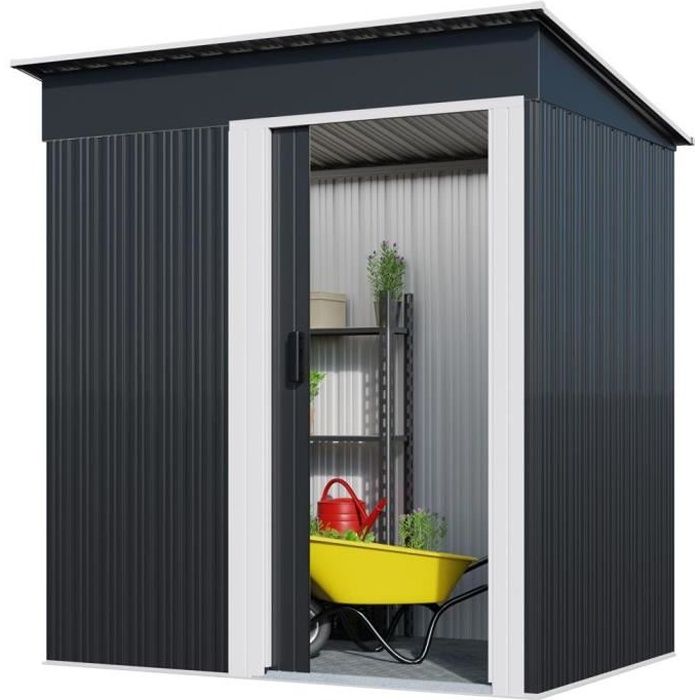 Abri de jardin métallique en acier galvanisé 162 x 86 x 181cm - Bc-elec - 5662-0504