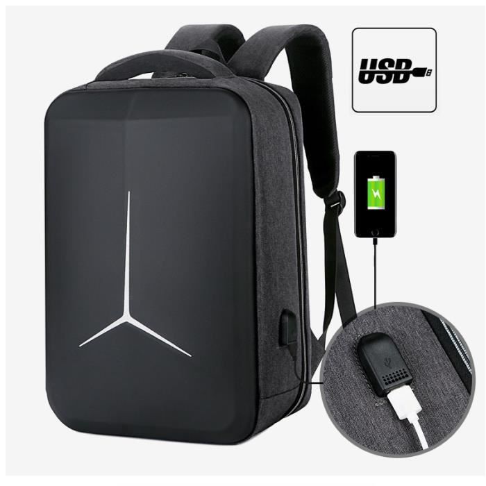 Antivol Sac à Dos Ordinateur Portable 17.3 Pouces Homme Imperméable Grande  Capacité Sac à Dos de Voyage d'affaires avec Chargement USB Loisirs Collège  : : Informatique