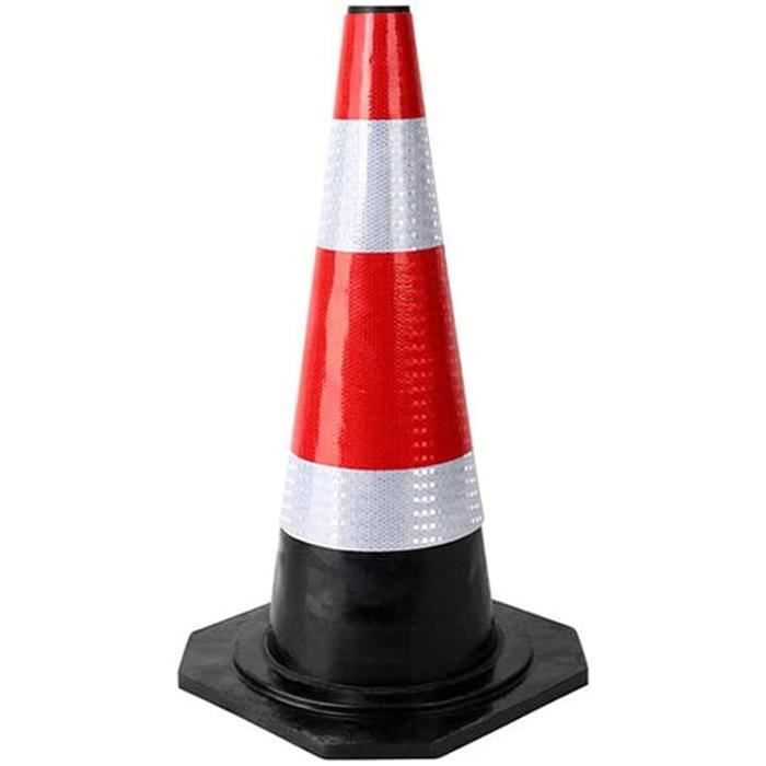Cônes de signalisation, cône de route en caoutchouc rouge et blanc