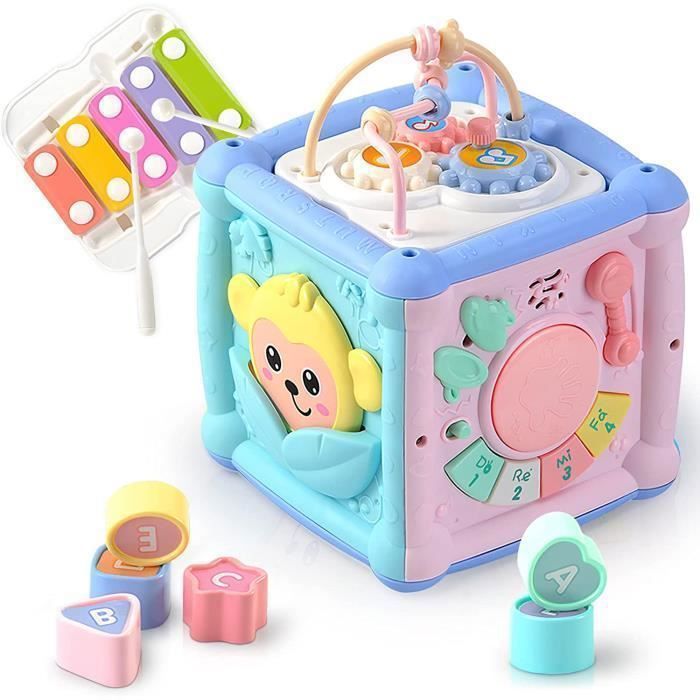 Cube d’Activités 14 en 1 - Montessori Play Center - Jouet dapprentissage éducatif précoce - Bébé 1 2 Ans