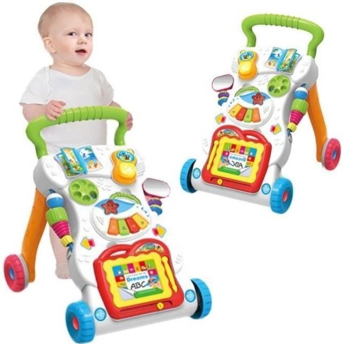 Trotteur Bebe Trotteur Assis Debout Multifonction Musical Reglage De Vitesse De Marche Voiture D Apprentissage 42x34x45cm 6 12 Mois Cdiscount Jeux Jouets