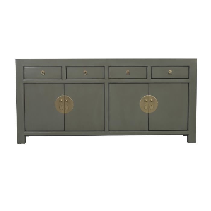 Fine Asianliving Buffet Chinois Gris Olive L 180 x P 40 x H 85 cm
