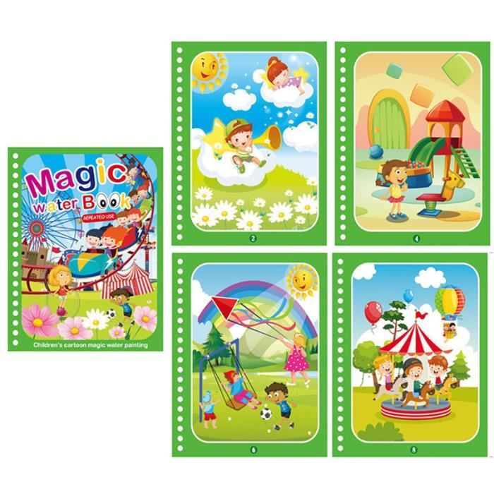 Lot de 6 livres de coloriage à l'eau, avec stylo à eau, pour enfants à partir de 3 ans, pour dessiner Lot de 6 livres de coloriage à l'eau, avec stylo à eau, pour enfants à partir de 3 ans, pour dessiner