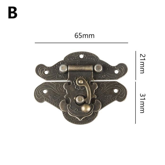 Fermoir à Loquet - Antique - 8PCS - Fer De Haute Qualité - Design Rétro - Couleur Bronze - Bricolage