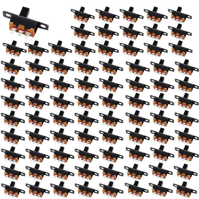 Lot De 20 Interrupteurs à Glissière Miniatures SS23D32G6 2P3T 6 Broches - 50V 0.5A, Pour Projets électroniques Et Jouets