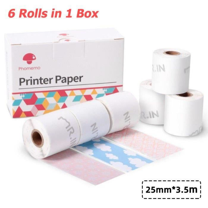Papier Thermique Transparent 50mm X 3,5m 3 Rouleaux - Compatible Mini Imprimante T02 M02X M02L M02S