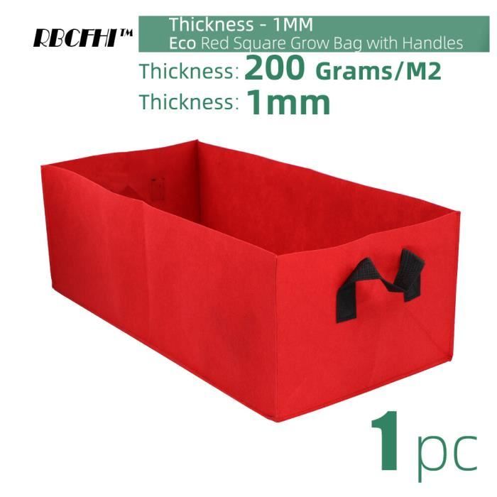 Lot De 2 Jardinières Rectangulaires En Tissu Non Tissé - 60x30x20 Cm, Avec Poignées, Gris, Pour Balcon Et Jardin