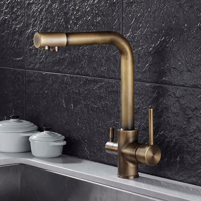 Mélangeur Douche Baignoire Mural FD - Laiton Antique Sculpté - Avec Pomme De Douche - GY010