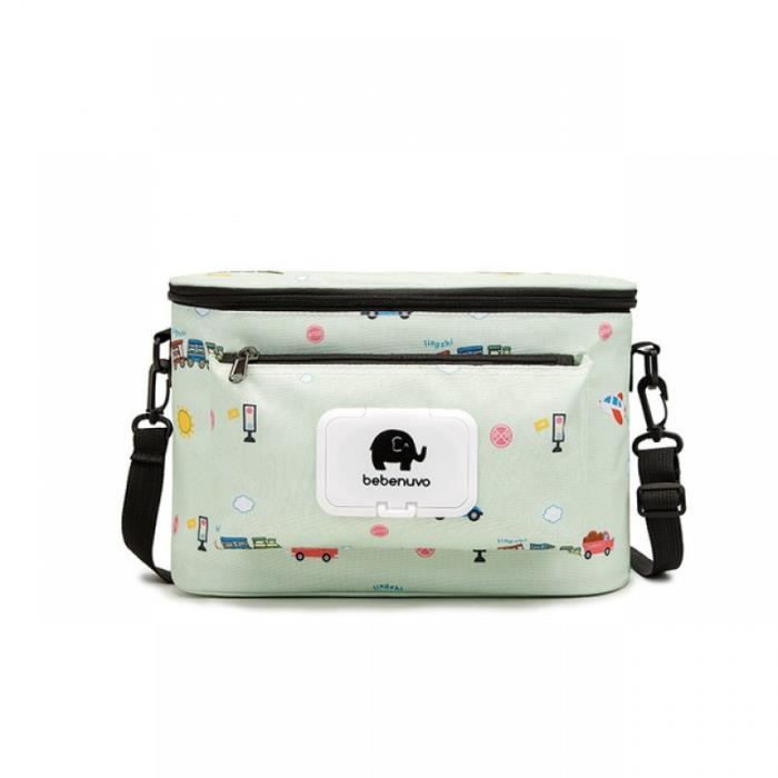 Sac à Couches Poussette – Organisateur Maternité – Nylon – 24x20x14 Cm – Bandoulière Réglable – Poche Multiple