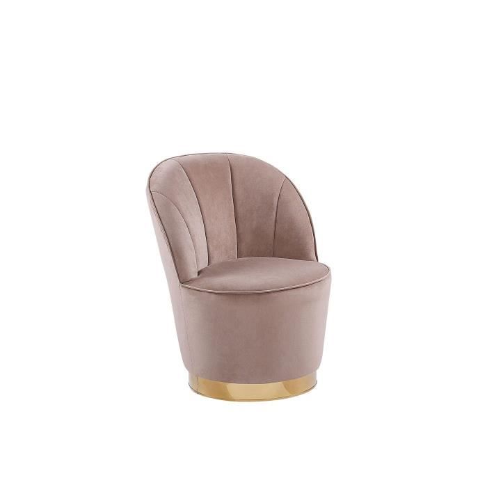 beliani - fauteuil en velours beige alby