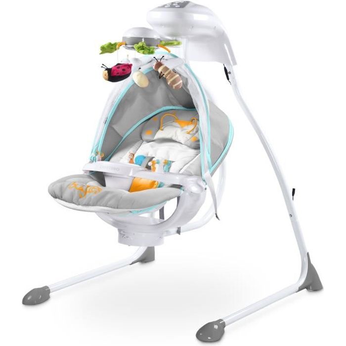 Balancelle Electrique Mobile Rotatif Lumieres Moustiquaire Bebe Enfant 0 12kg Bugies Grise Cdiscount Puericulture Eveil Bebe