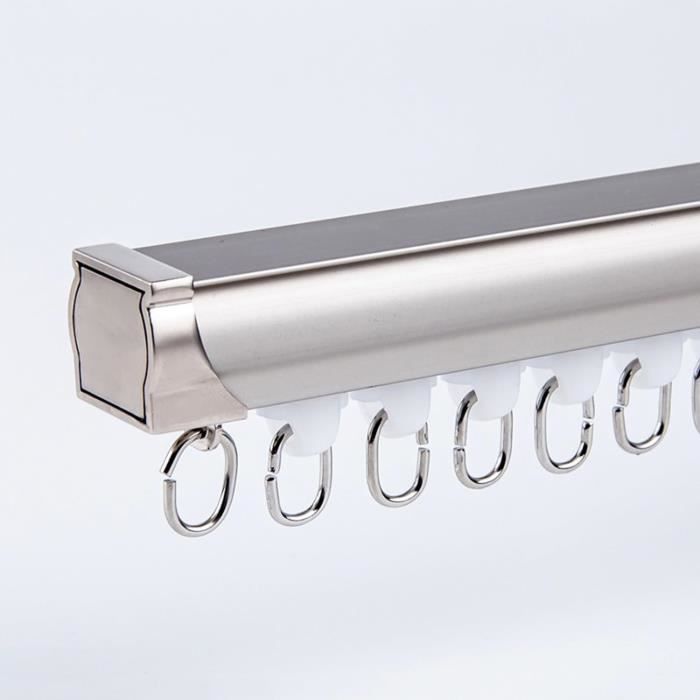 Système Rideaux Surface Blanc - Rail Et Chariot Velcro Facile à Installer