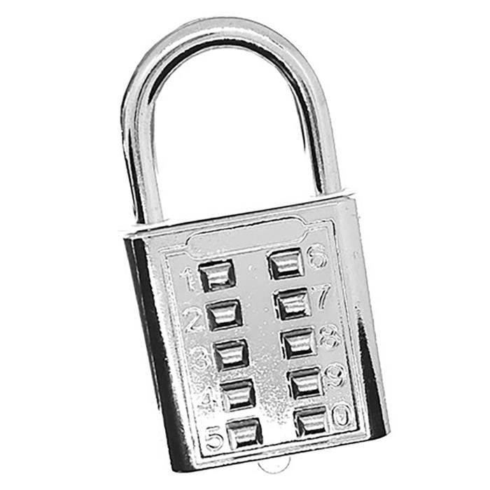 Cadenas Miniature à Code 6 Chiffres - Alliage De Zinc, Anse Acier, Pour Valises, Casiers, Sacs De Voyage