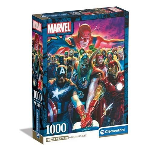 Puzzle - CLEMENTONI - THE AVENGERS - 1000 pièces - Poster inclus - Multicolore