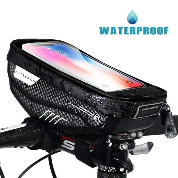 Sacoche Vélo Cadre Etanche Sacoche Guidon Vélo avec Écran Tactile, Support Vélo  Téléphone Pochette du VTT Moto pour 6.5 Smartphone - Cdiscount Sport