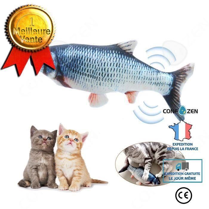 CONFO Électrique USB Charge Simulation Poisson Chat Jouet Drôle Interactif Animaux Chats Cataire Jouets pour Mordre Mâcher